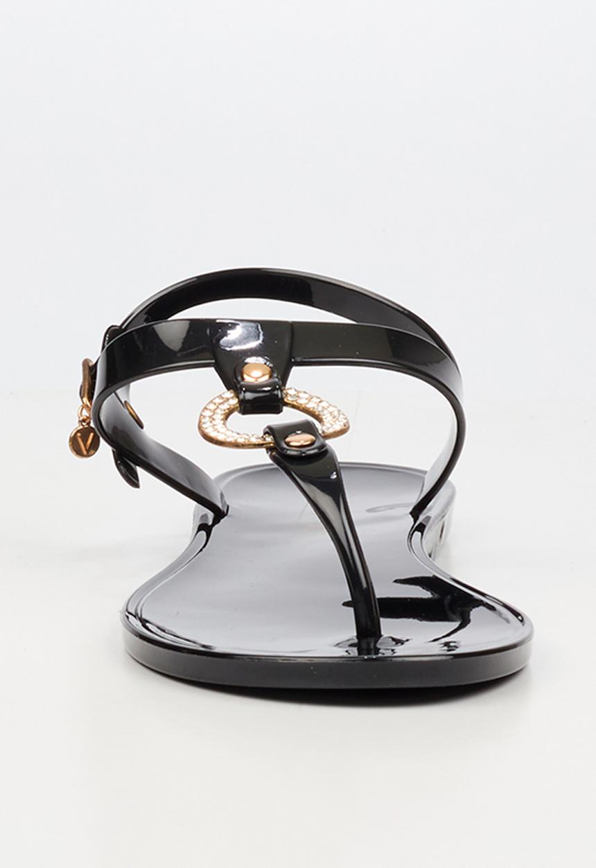 Viabeach - Birdy 1 diamante trim jelly sandal - black