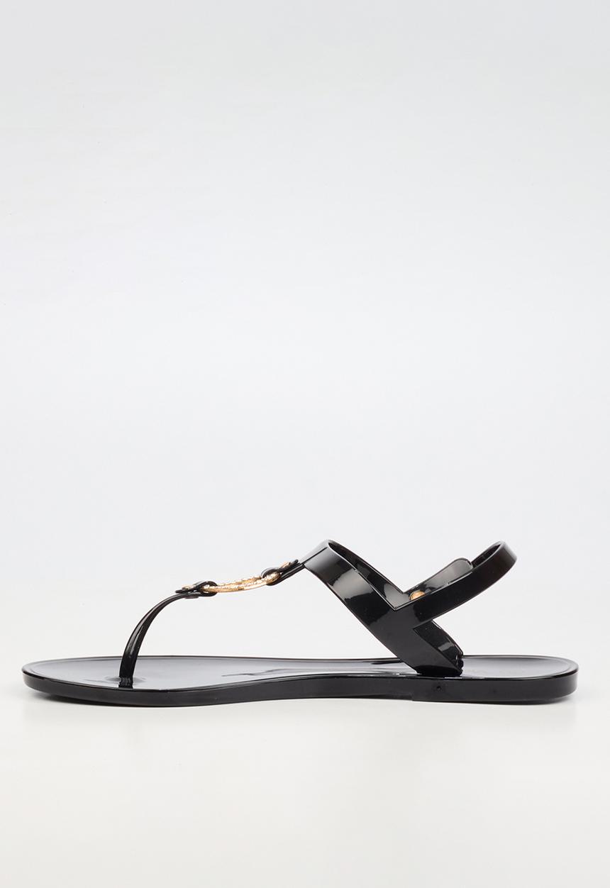 Viabeach - Birdy 1 diamante trim jelly sandal - black