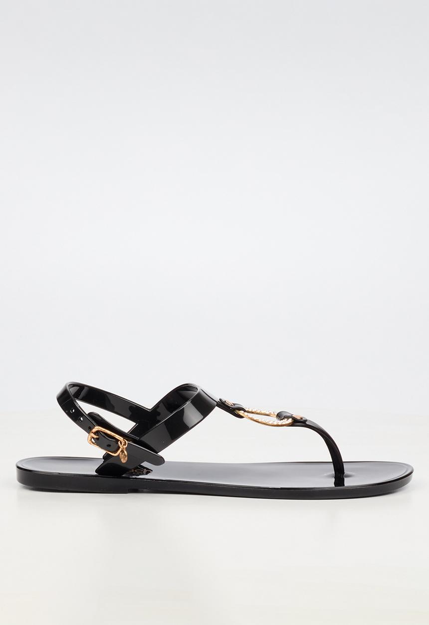 Viabeach - Birdy 1 diamante trim jelly sandal - black