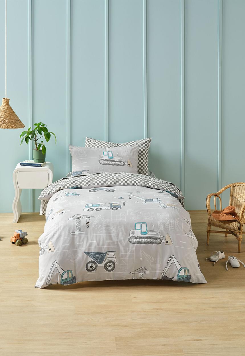 Linen House - Construction Day Duvet Cover Set - Grey