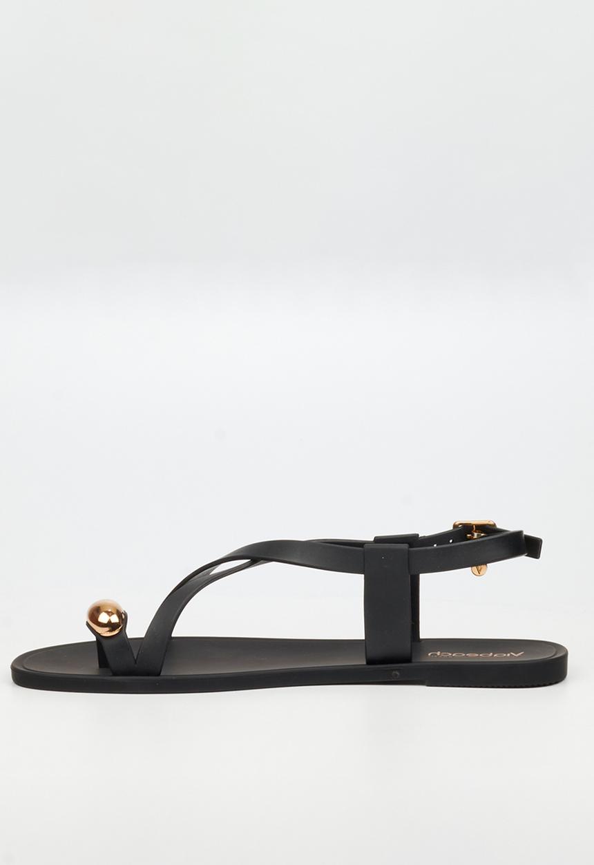 Viabeach - Kenzy 2 gold trim jelly sandal - black