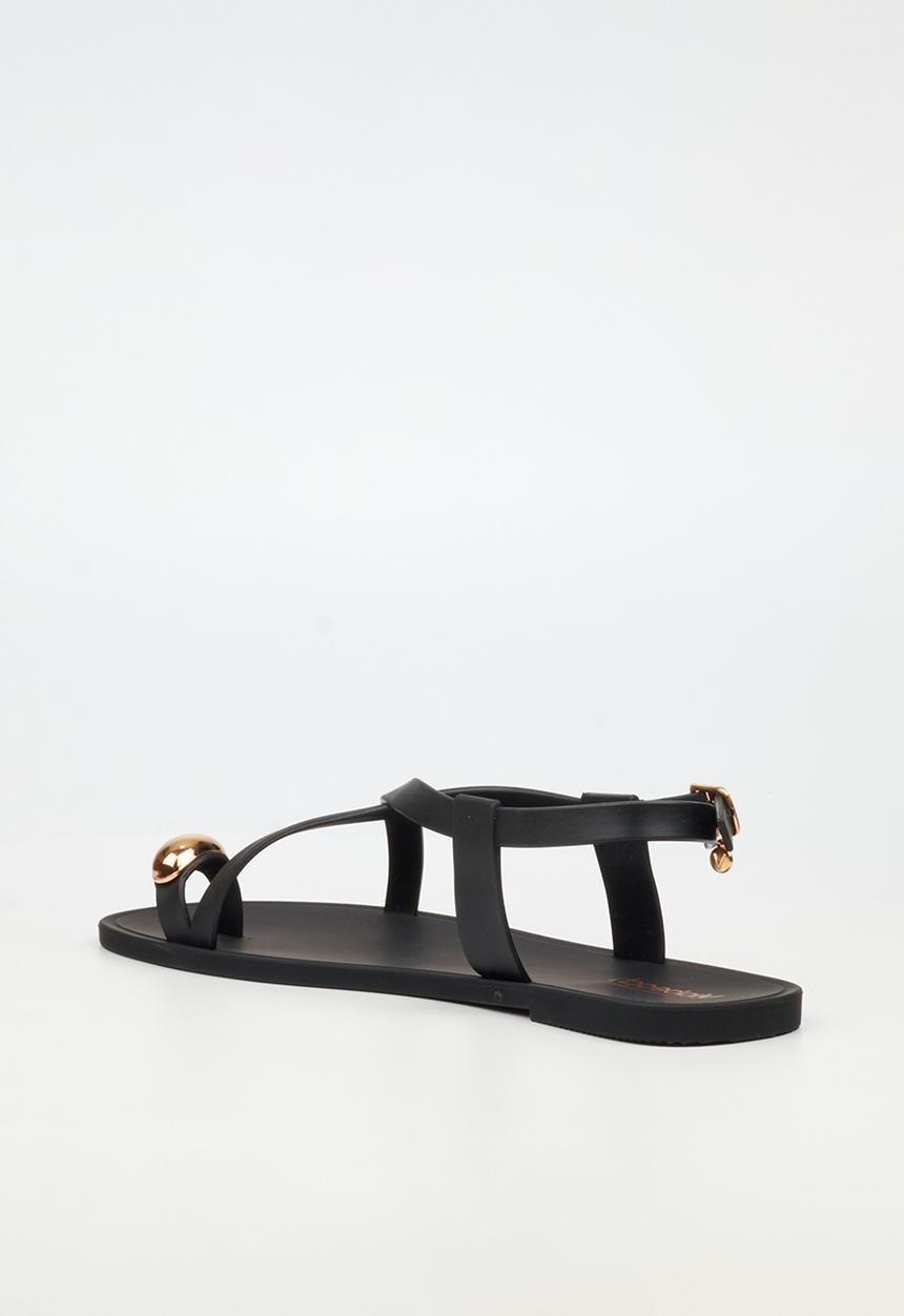 Viabeach - Kenzy 2 gold trim jelly sandal - black