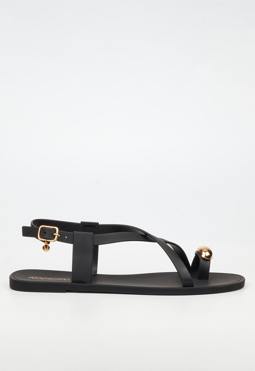 Viabeach - Kenzy 2 gold trim jelly sandal - black
