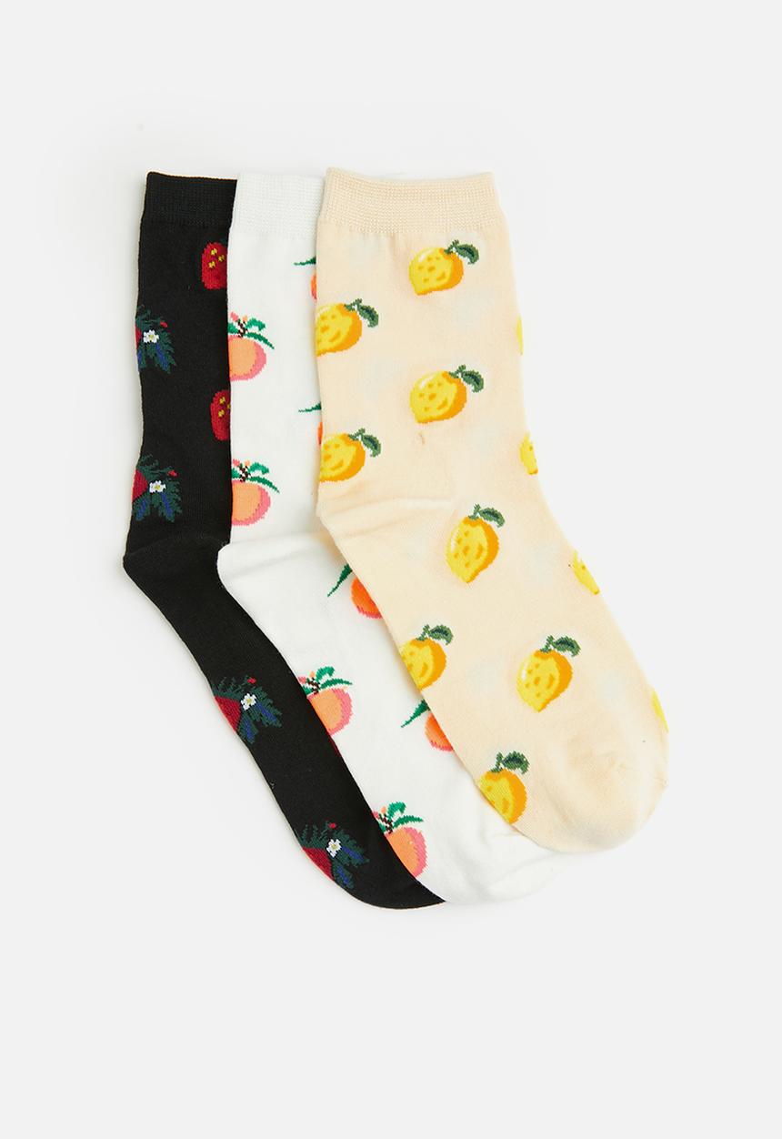 Tessa Design - 3pk mixed fruit socks-multi