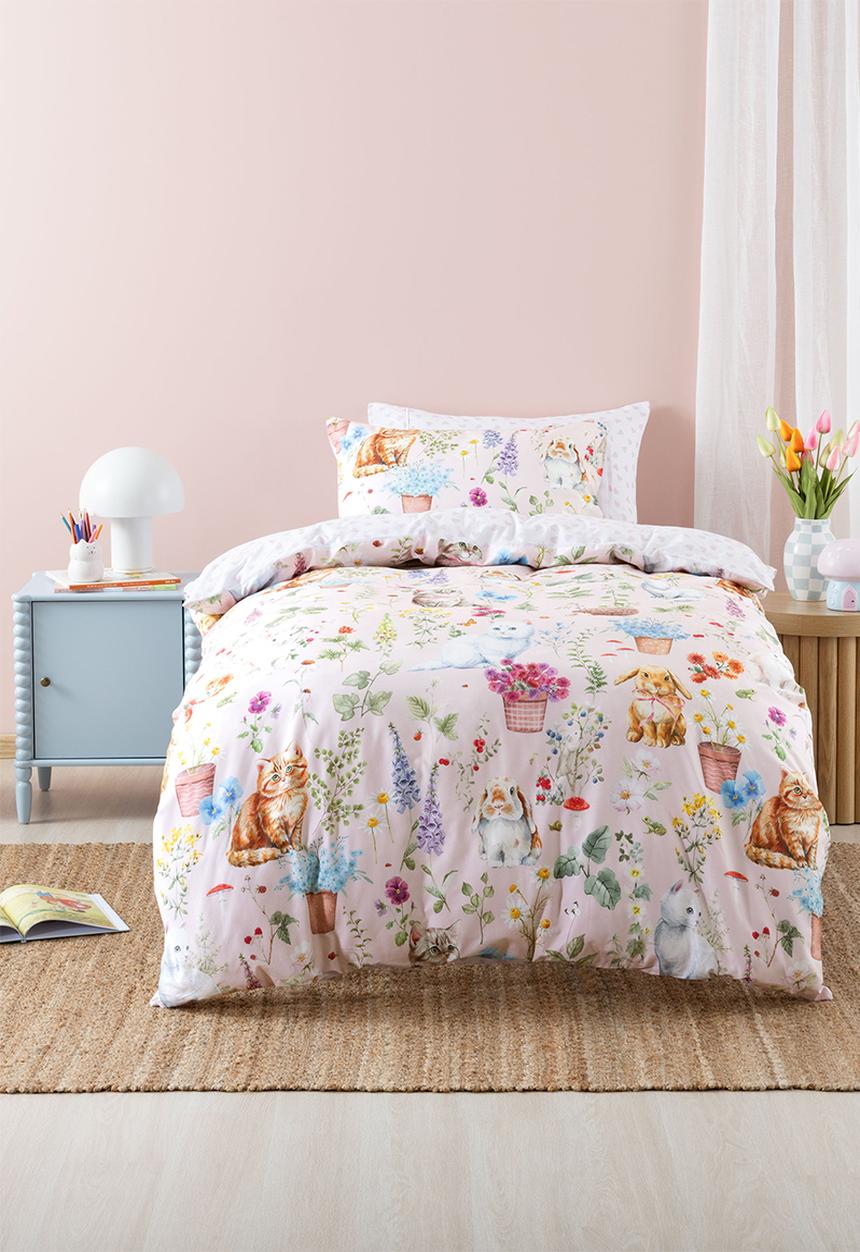 Linen House - Woodland Whiskers Duvet Cover Set - Pink