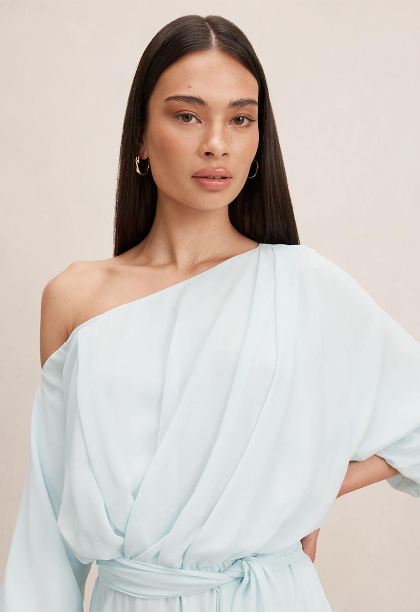 Forever New - Samantha tipped draped midi dress in cooling oasis