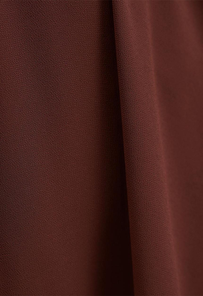Forever New - Samantha tipped draped midi dress in dark chocolate truffle