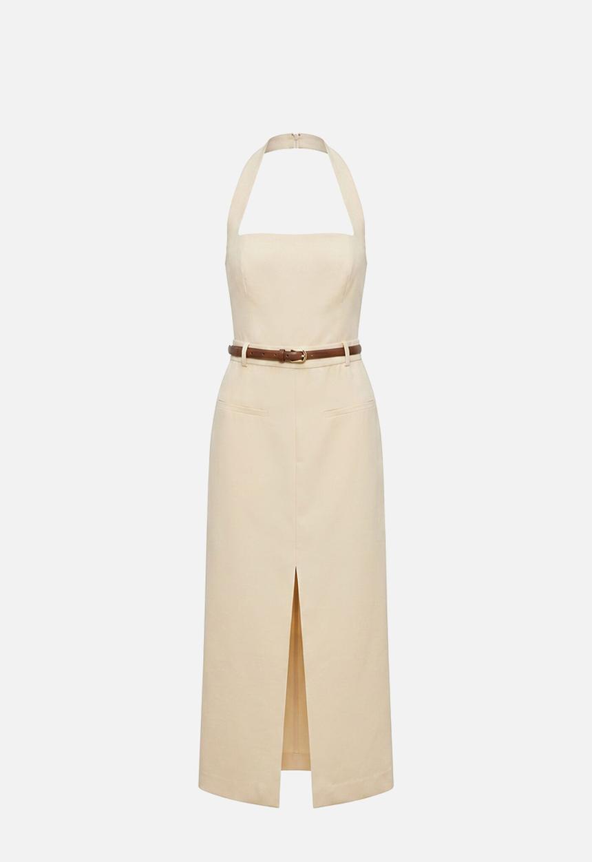 Forever New - Sara tailored column midi dress in spring daffodil