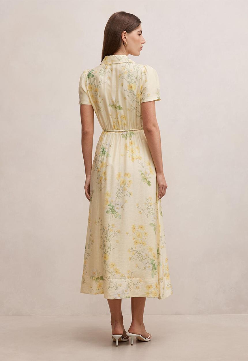 Forever New - Avery short sleeve seam detail midi dress in saffia ditsy