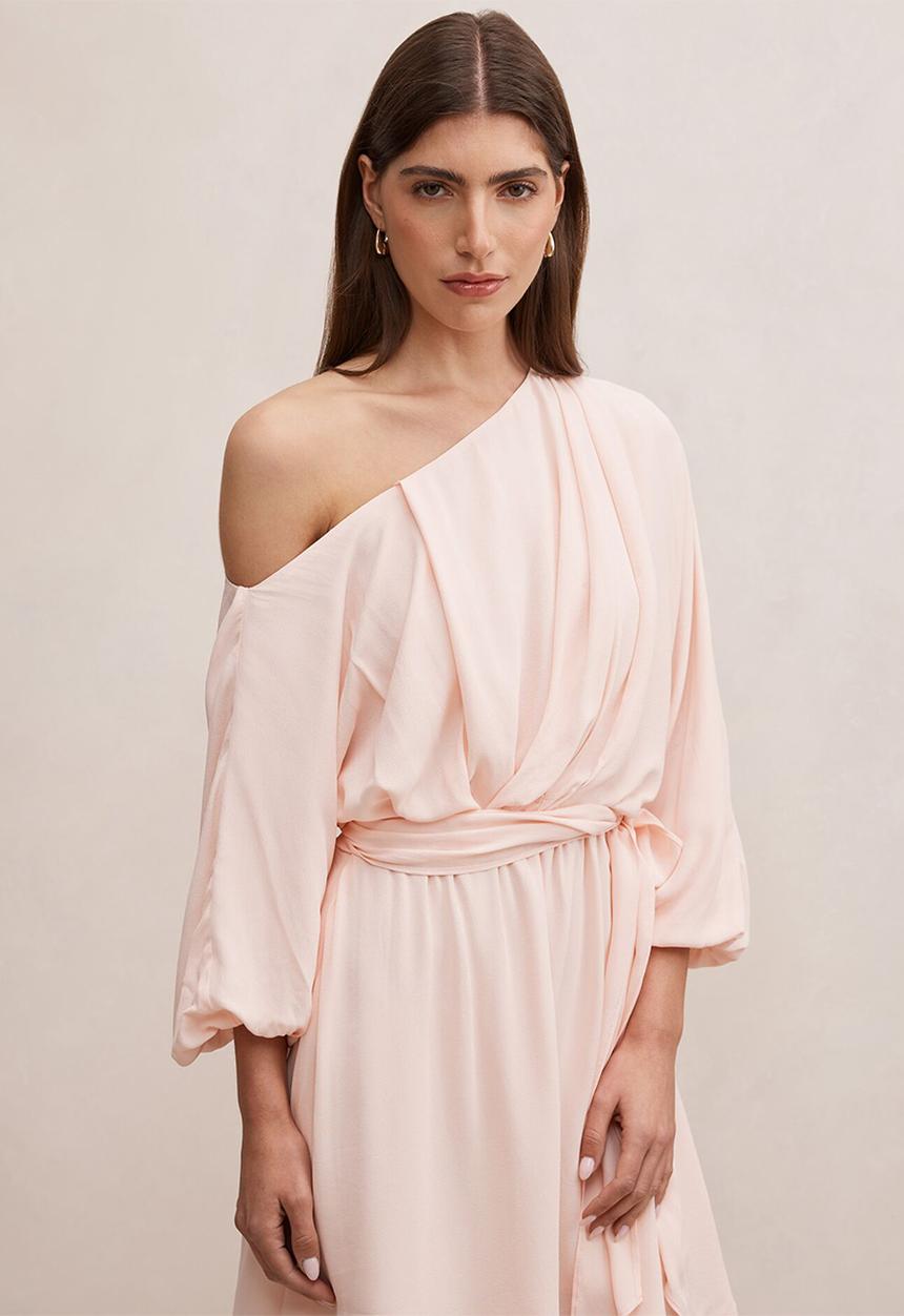 Forever New - Samantha tipped draped mini dress in rosewater
