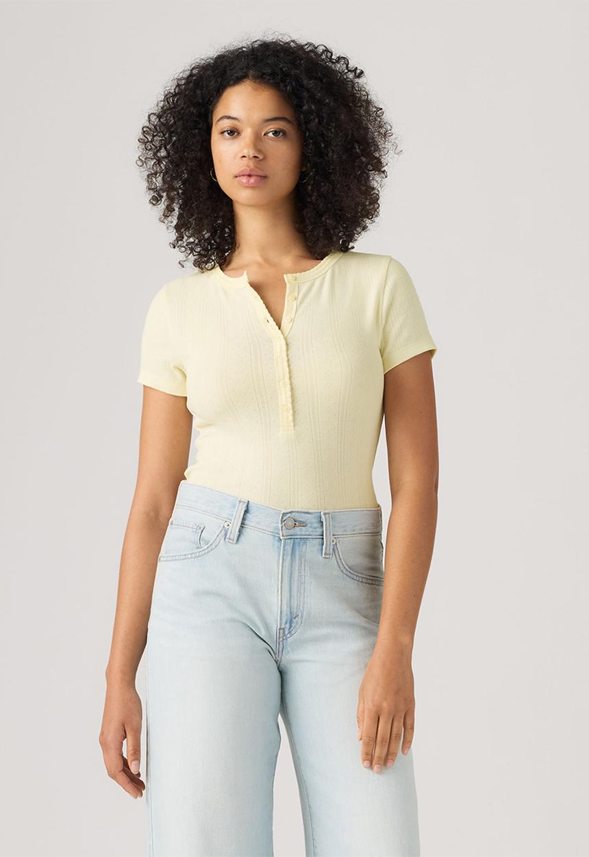 Levi’s® - Dry Goods Pointelle S/S Henley - Pear Sorbet
