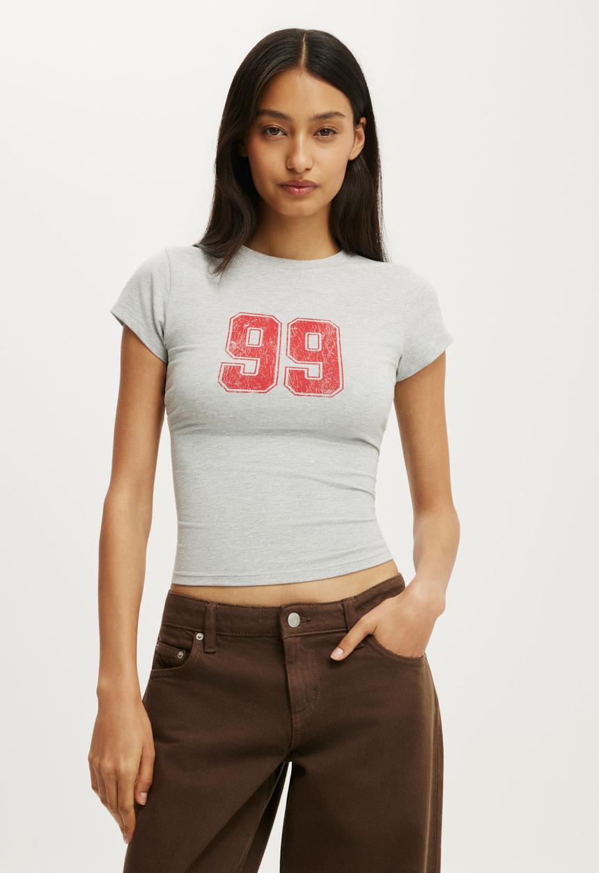 Cotton On - All Day Graphic Tee - 99/Grey Marle