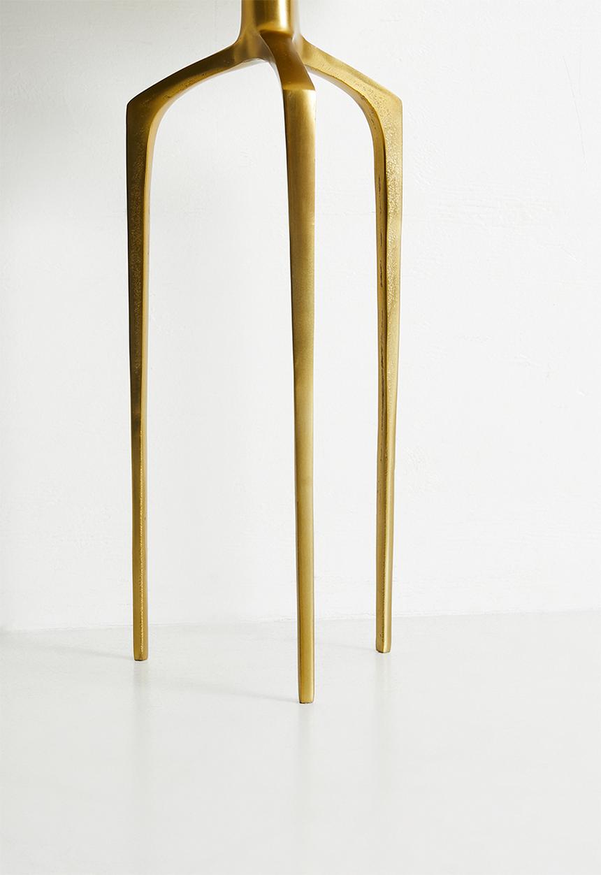 Sixth Floor - Vera Gold & Marble Side Table - white