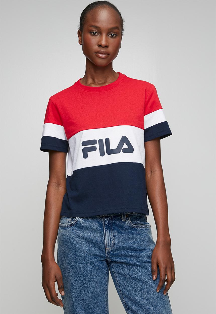 FILA - Devon Crop Top - Fila Red/White/ Fila Blue