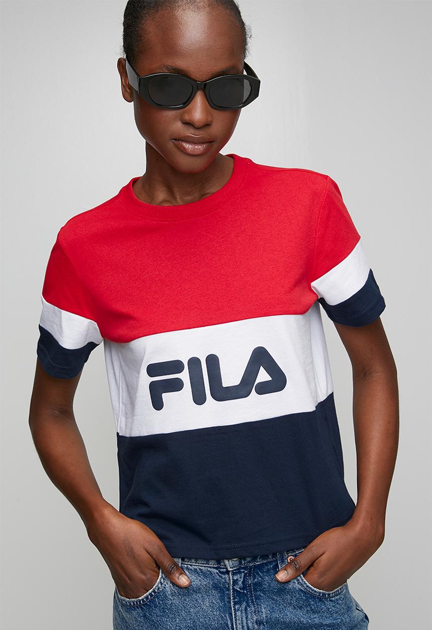 FILA - Devon Crop Top - Fila Red/White/ Fila Blue