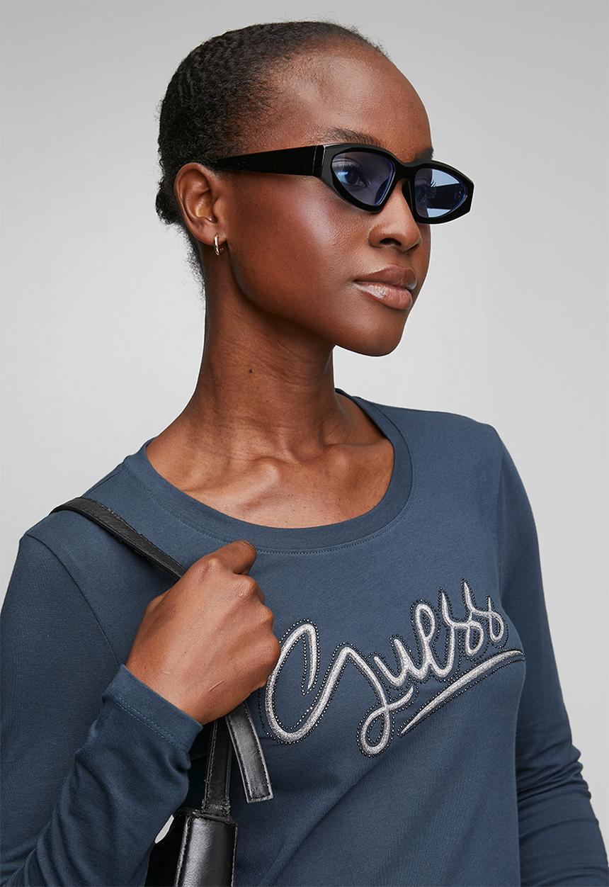 GUESS - Ls Cn Guess Script Tee - Moonlit Night