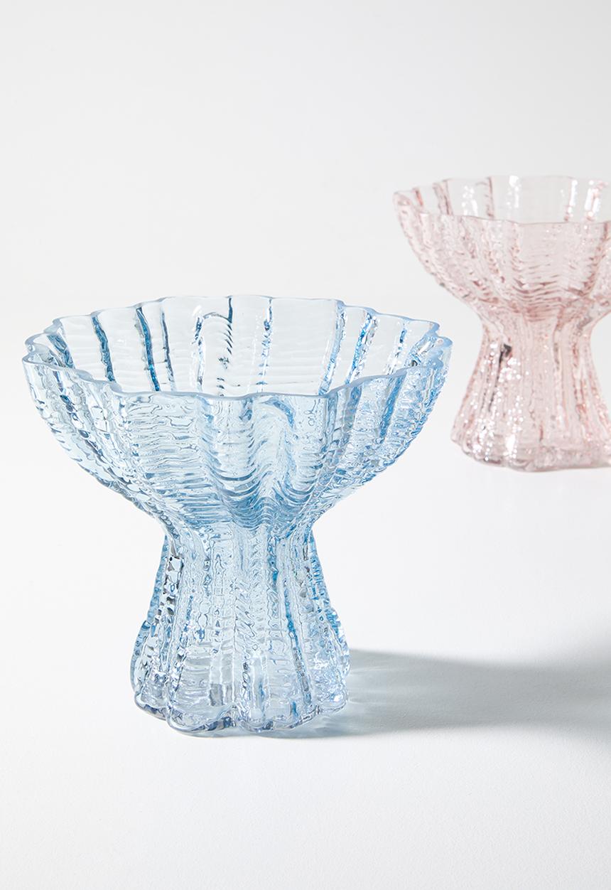 Sixth Floor - Shell Glass vase - Blue