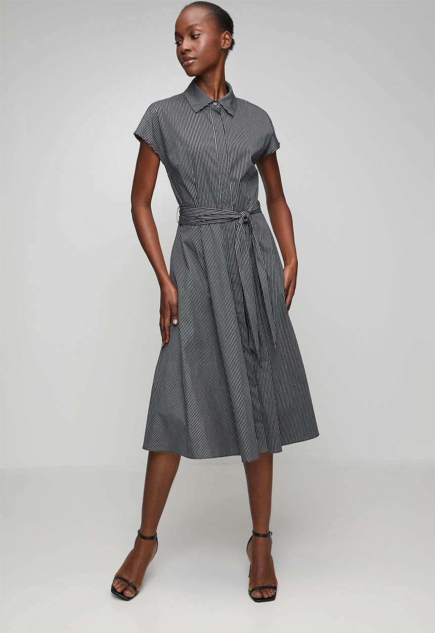Pringle of Scotland - Pringle Amalia Striped Dress  - Black