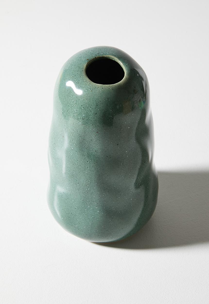 Sixth Floor - Stoneware Organic Vase - Green