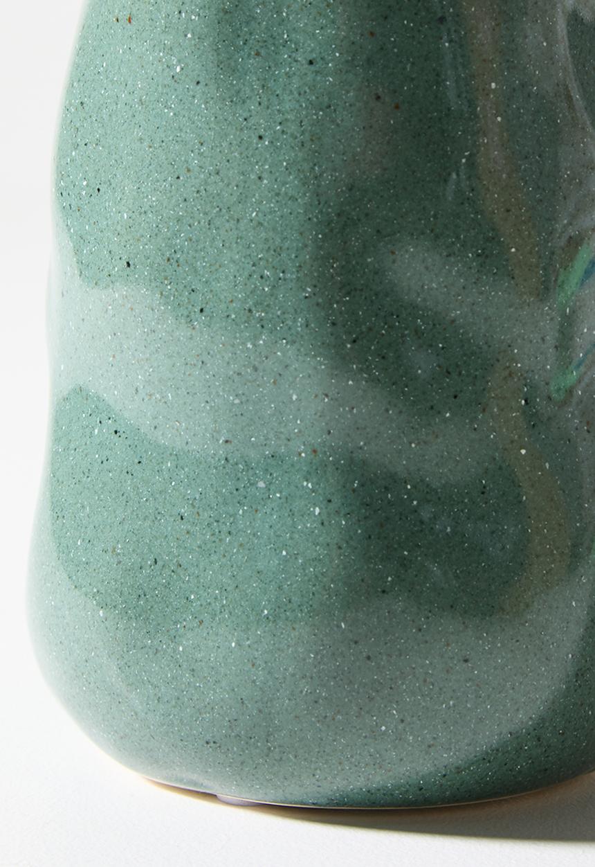 Sixth Floor - Stoneware Organic Vase - Green