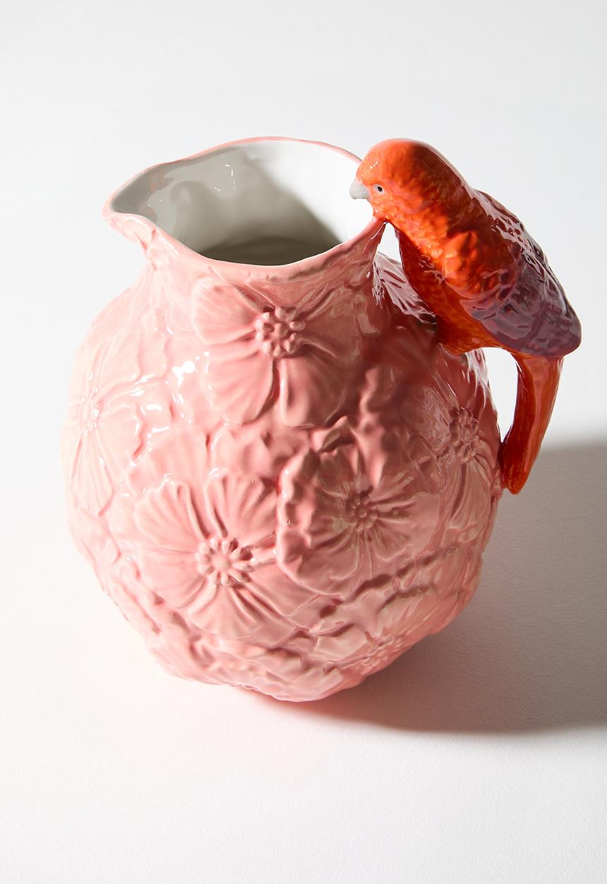 Sixth Floor - Stoneware Bird Jug - Pink