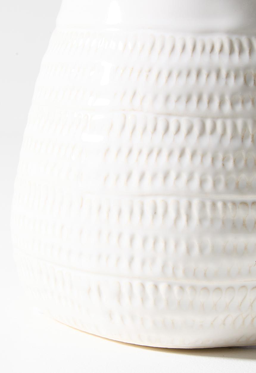 Sixth Floor - Stoneware Textured Vase - White