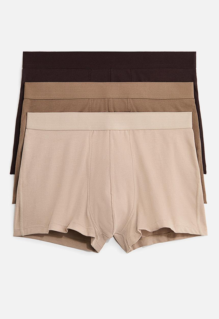 H&M - 3-Pack short trunks with lycra® - beige/brown