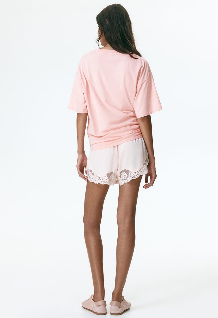 H&M - Oversized print-motif T-shirt - powder pink/the doors