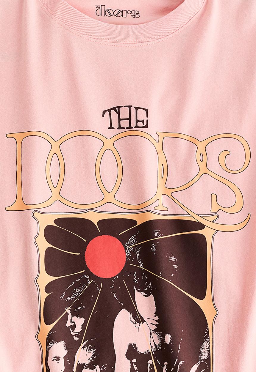 H&M - Oversized print-motif T-shirt - powder pink/the doors