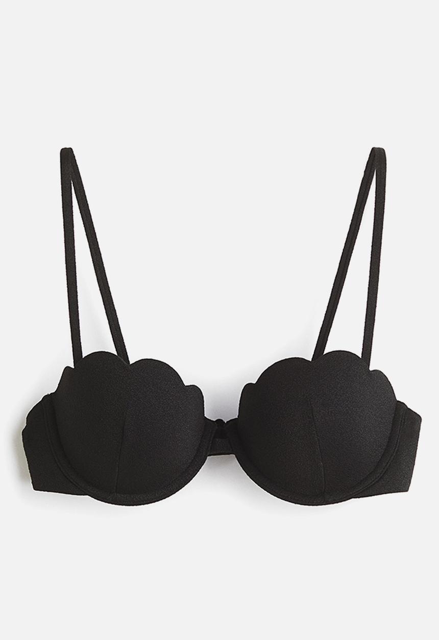H&M - Padded balconette bikini top - black