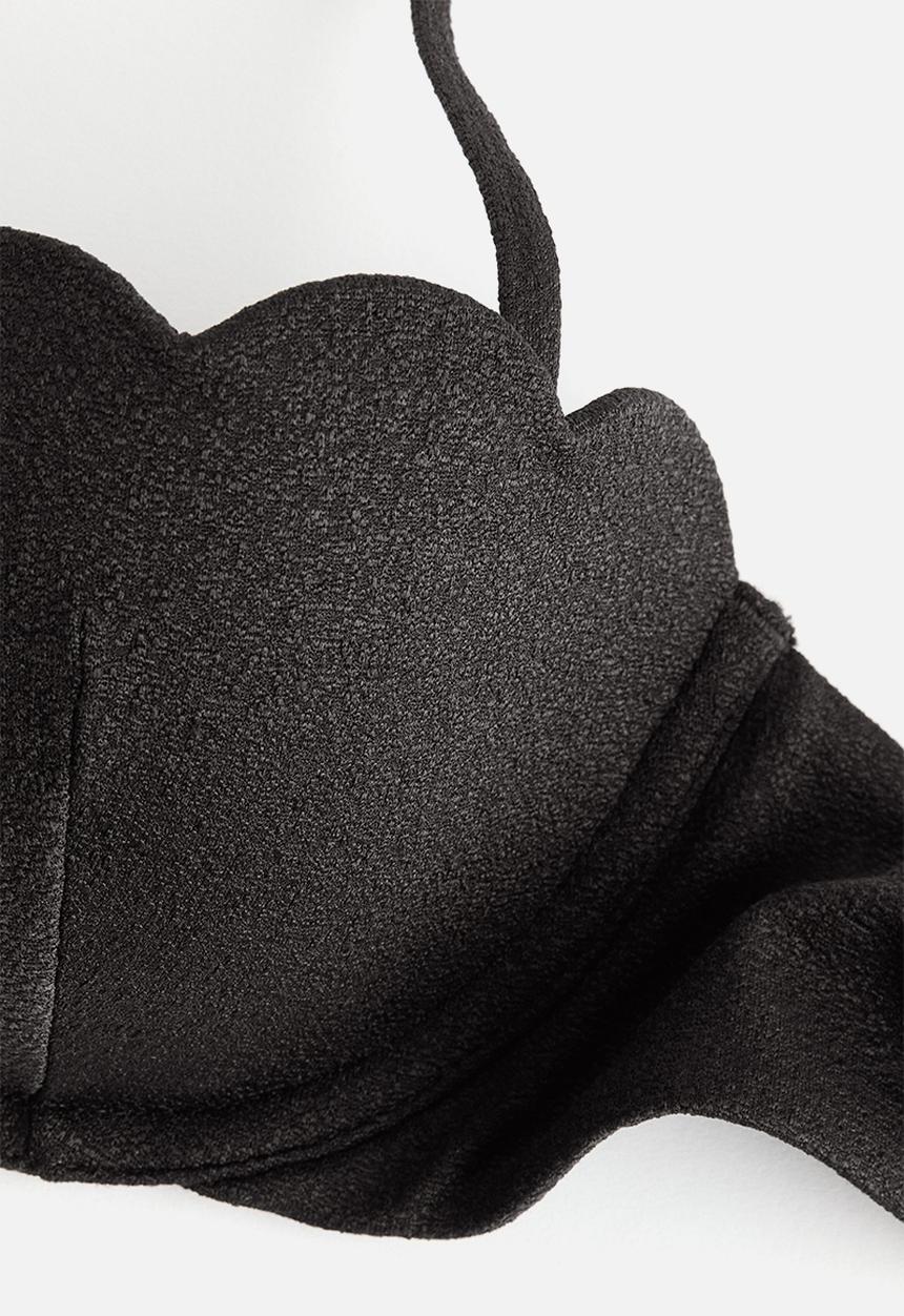 H&M - Padded balconette bikini top - black