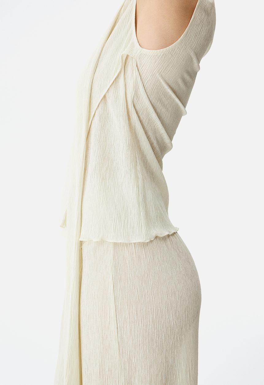 H&M - Scarf-detail top - light beige