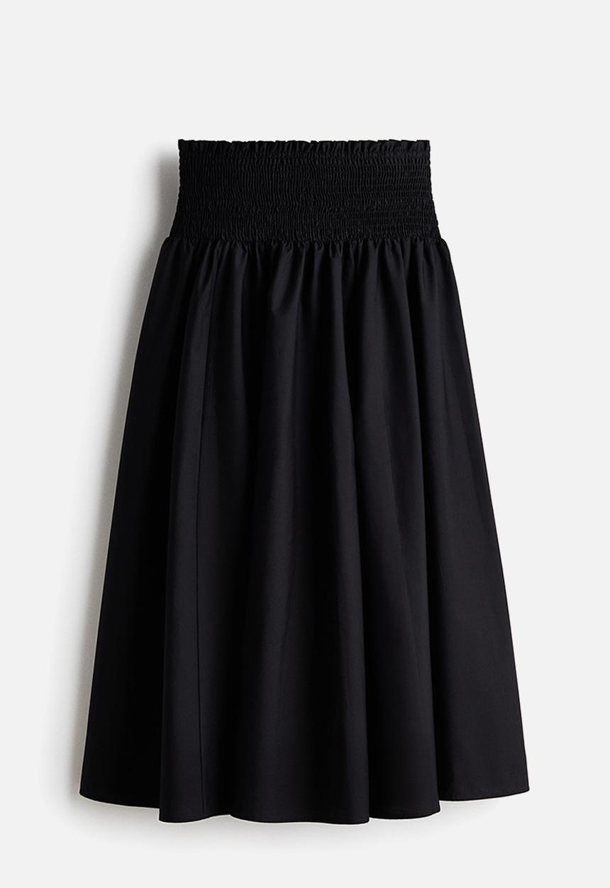 H&M - Smocked-waist skirt - black
