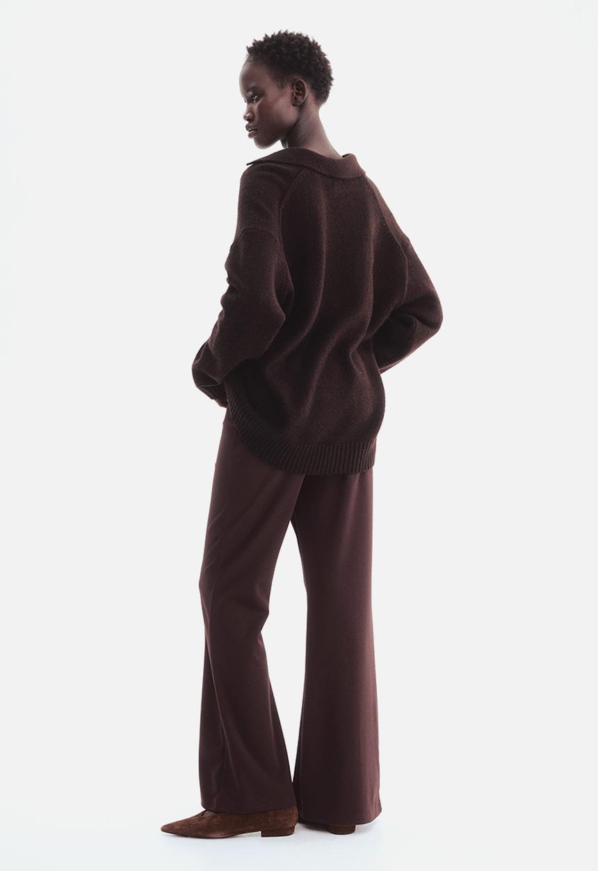 H&M - Bootcut ponte di roma trousers - dark brown