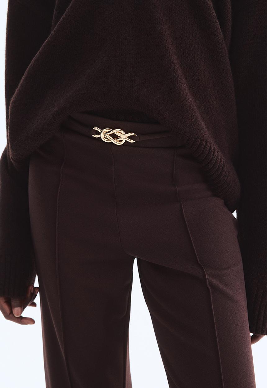 H&M - Bootcut ponte di roma trousers - dark brown
