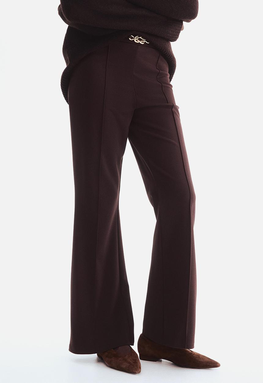 H&M - Bootcut ponte di roma trousers - dark brown