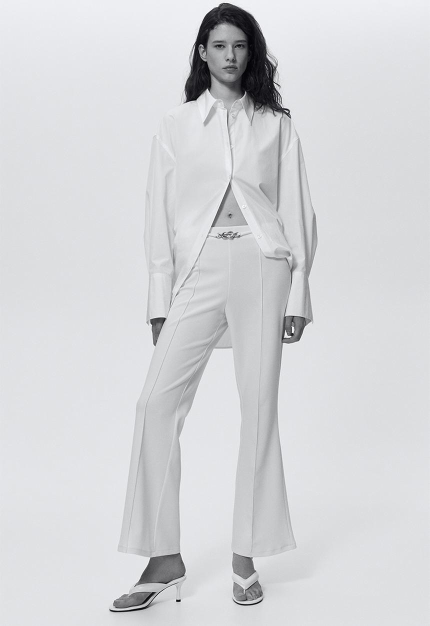 H&M - Bootcut ponte di roma trousers - cream
