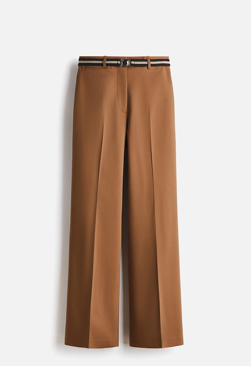 H&M - Belted bootcut trousers - brown
