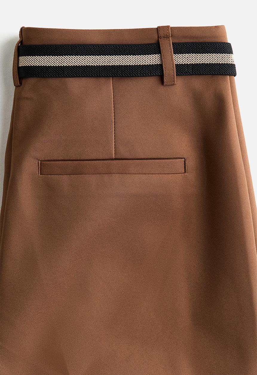 H&M - Belted bootcut trousers - brown