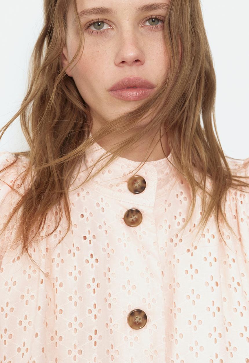 H&M - Broderie anglaise cotton jacket - light pink