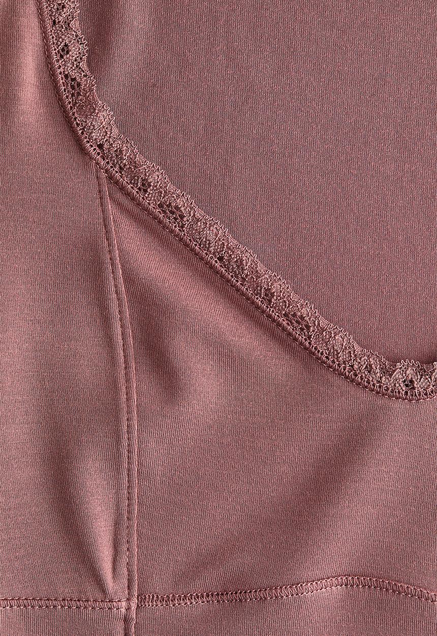 H&M - Lace-trimmed top - dark dusty pink