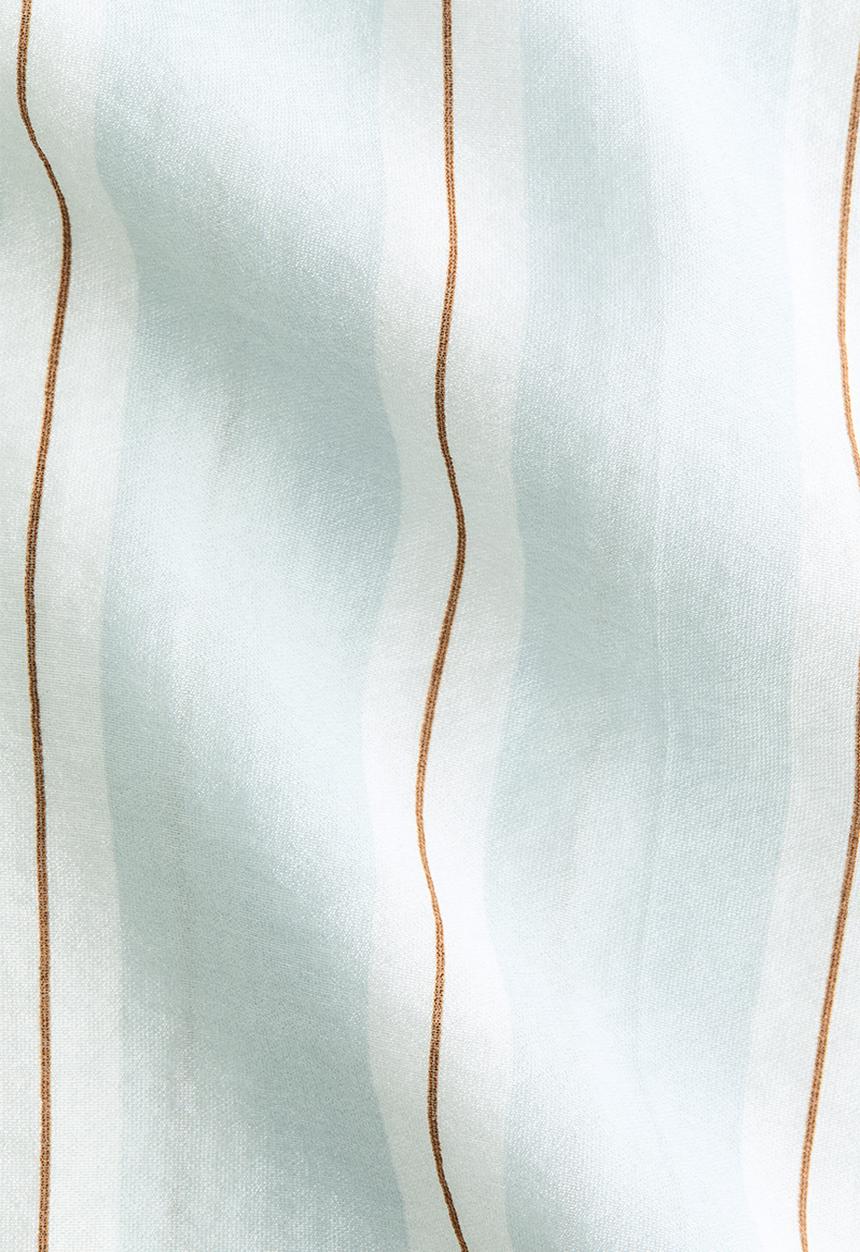 H&M - Long viscose-blend shirt - light blue/striped
