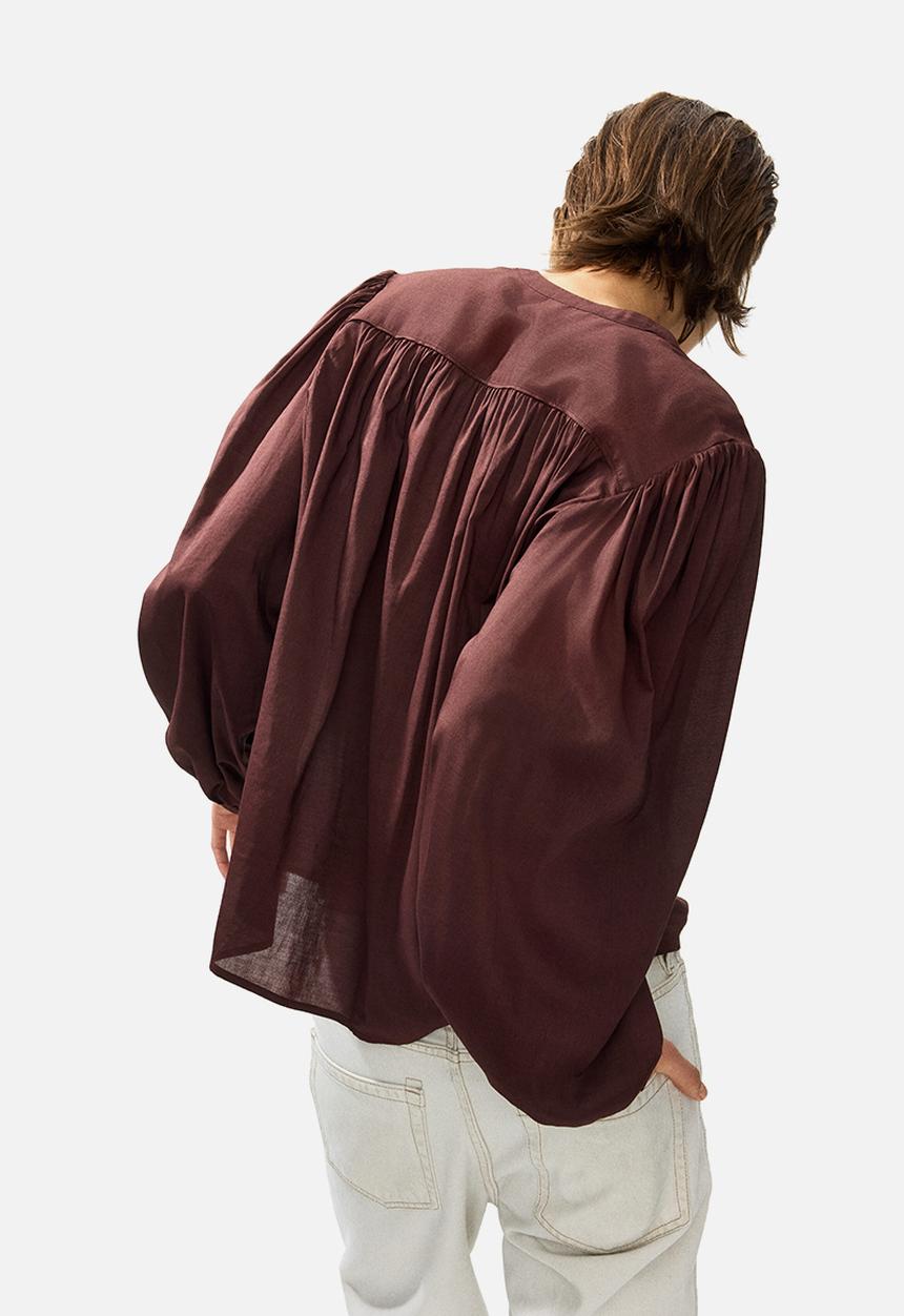 H&M - Oversized blouse - dark rust brown