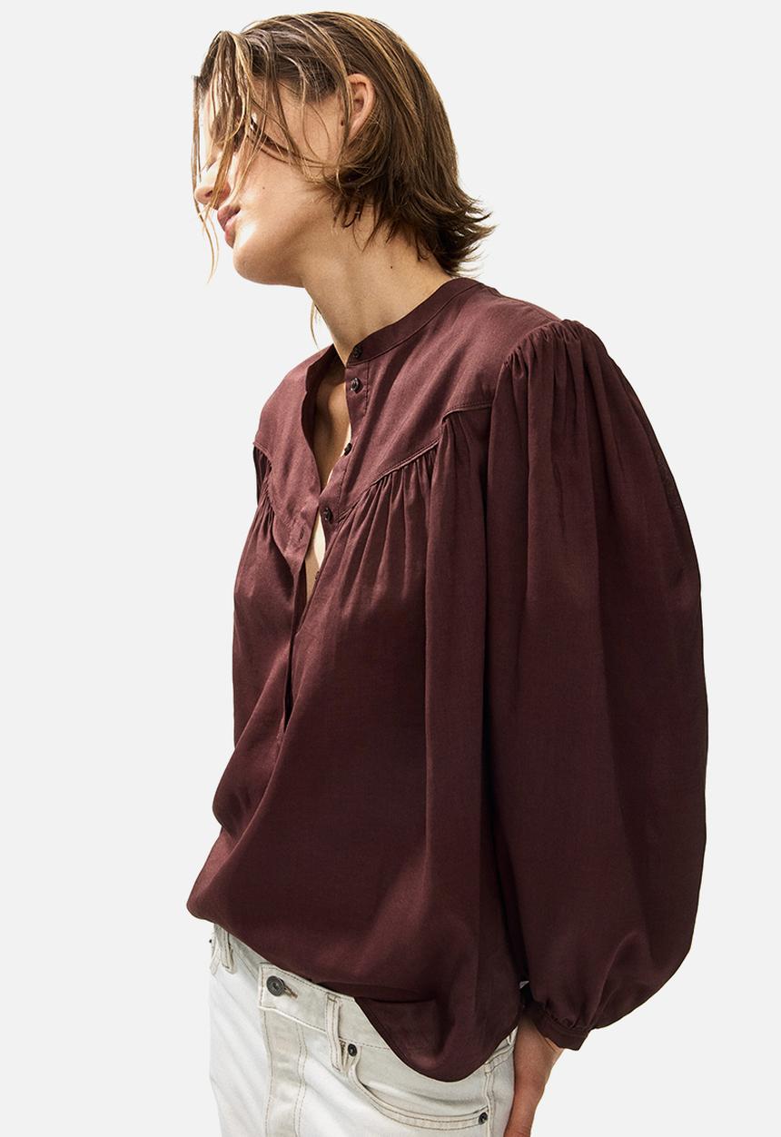 H&M - Oversized blouse - dark rust brown