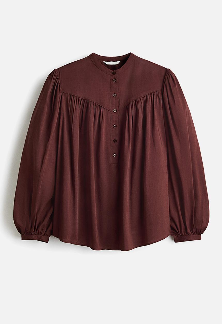 H&M - Oversized blouse - dark rust brown