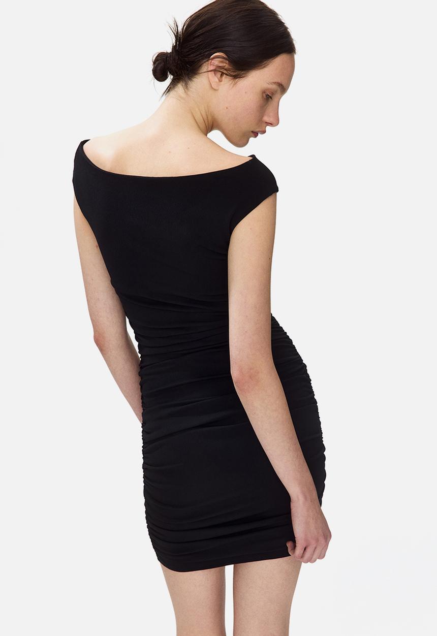 H&M - Draped off-the-shoulder dress - black