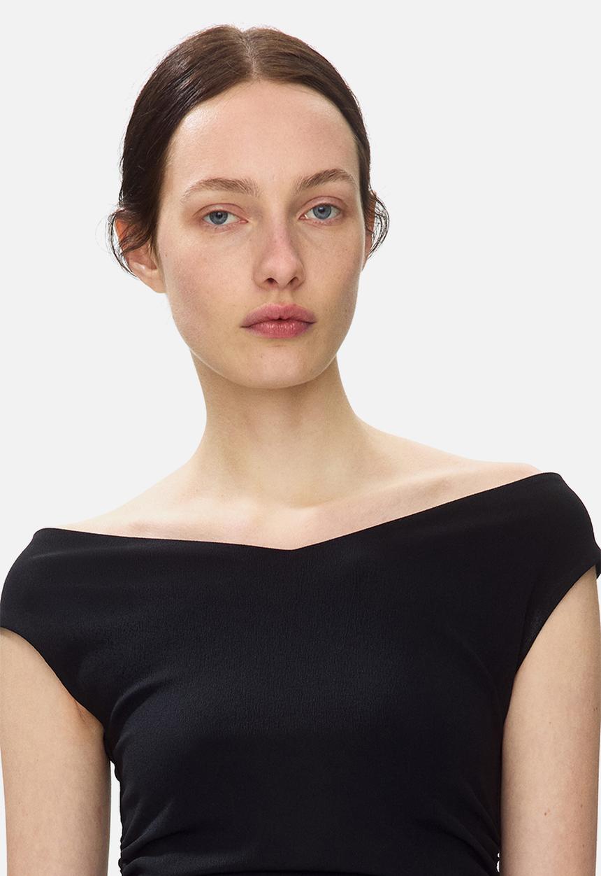 H&M - Draped off-the-shoulder dress - black