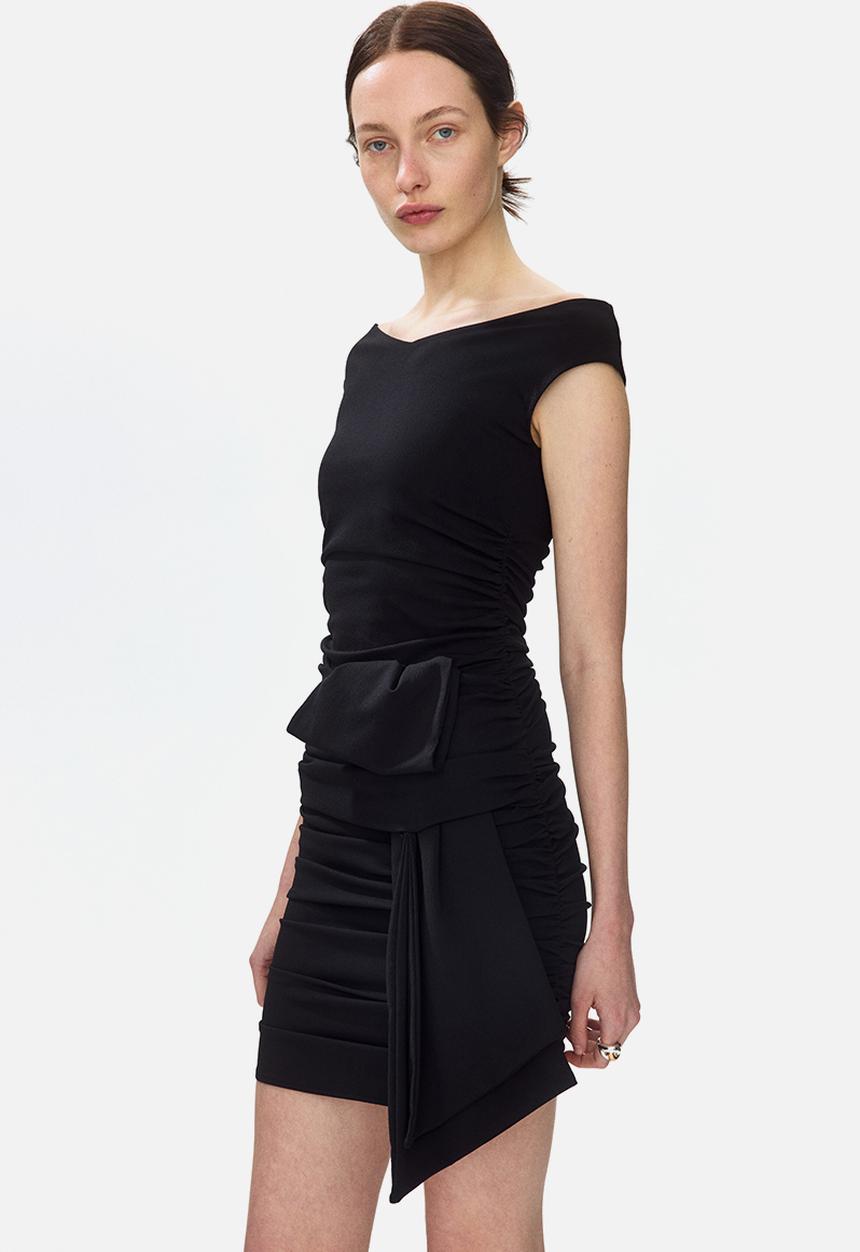 H&M - Draped off-the-shoulder dress - black