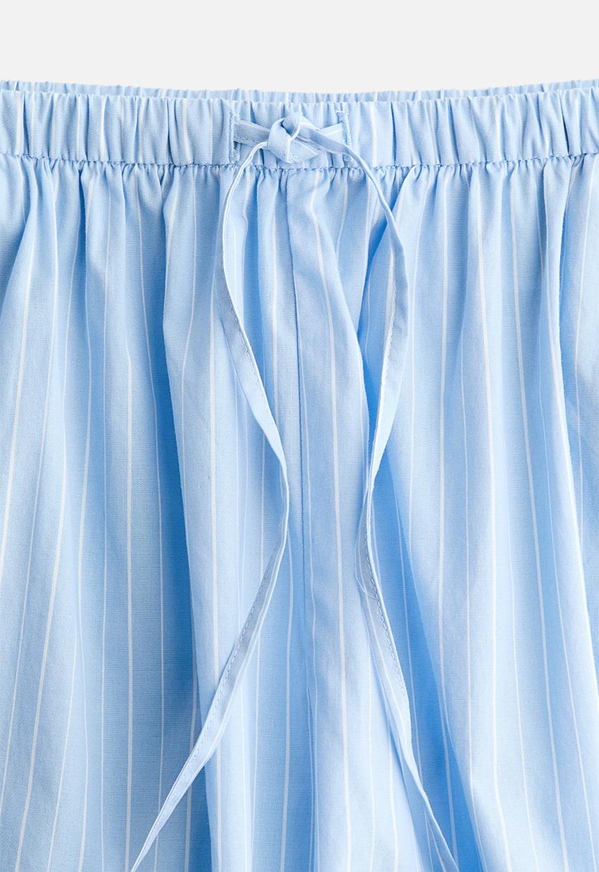 H&M - Cotton balloon trousers - light blue/pinstriped