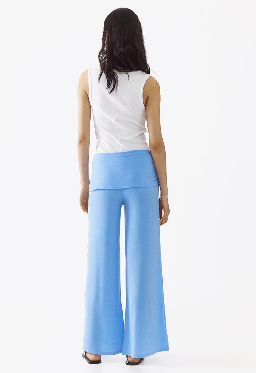 H&M - Draped fine-knit trousers - light blue